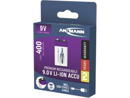 LiIon Accu 9V EBlock Typ 400 min 340 mAh